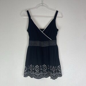 Cyrus Top Womens Small Babydoll Boho Cottage Embroidered Stretch Knit 90s Y2K S